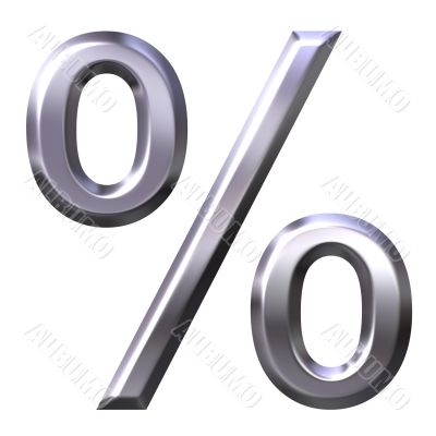 3D silver percentage symbol