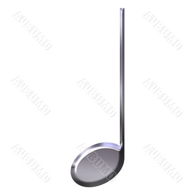 3D Silver Quarter Note