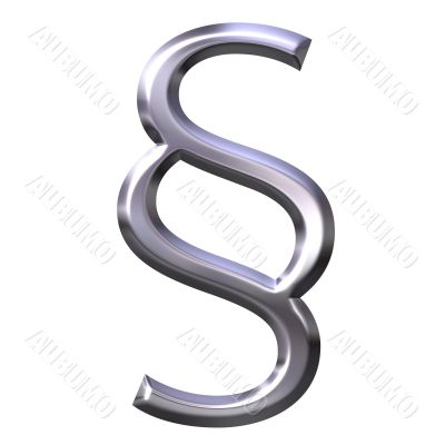 3D silver section symbol