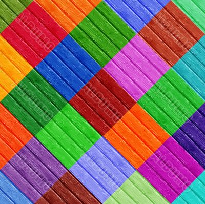 Colorfull Diamond Shapes on Wooden Surface