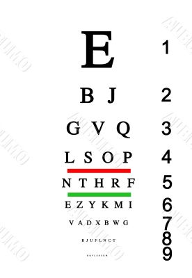 Eye test chart