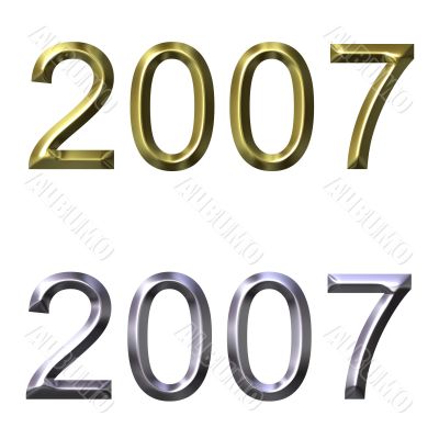Year of 2007 in 3D Silver and Gold