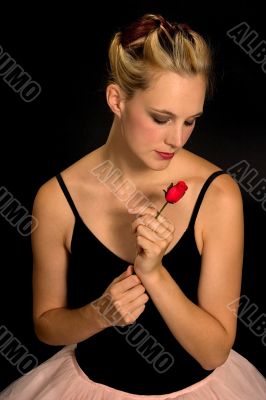 A ballerina with rose