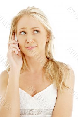surprised teenage girl with a phone