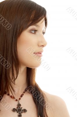 lovely brunette with cross