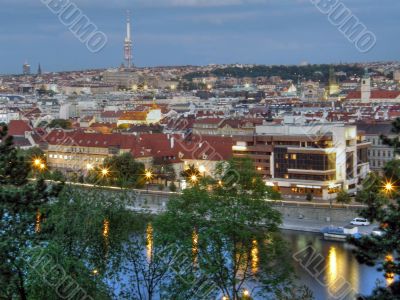 Night Prague. Old city.