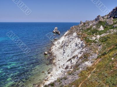 Beautiful sea coast. The western Crimea.