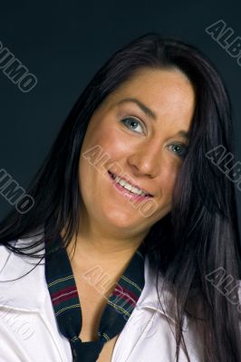 Smiling brunette woman