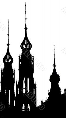 Silhouette of a cathedral
