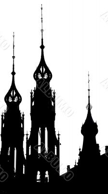 Silhouette of a cathedral