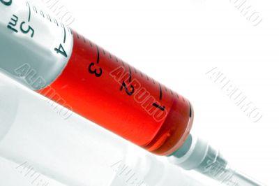 Syringe filled with liquid