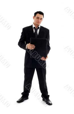 businessman with black folder