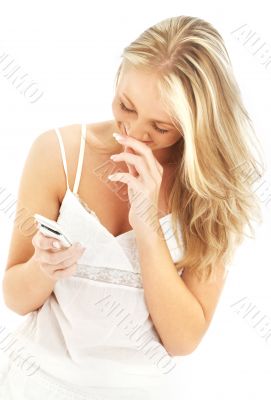 teenage girl with a white phone #2
