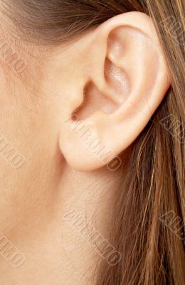 brunette girl ear