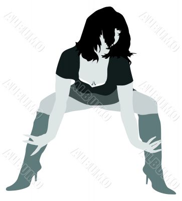 Silhouette of the girl.