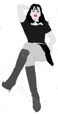 Silhouette of the girl.
