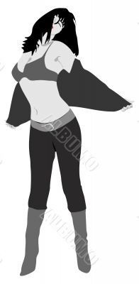 Silhouette of the girl.