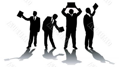 Four silhouettes of men.