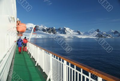 Cruise ship, icebreaker, with lifeboat