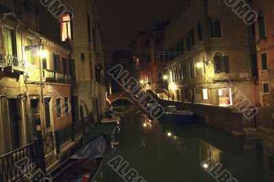 Venice Canal at Night