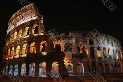 Colusseum at night in Rome
