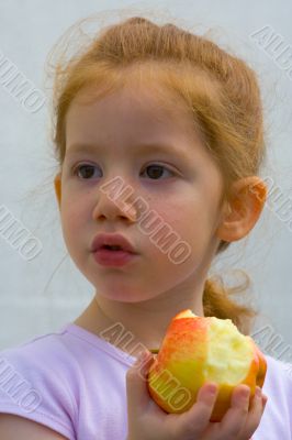 girl with apple