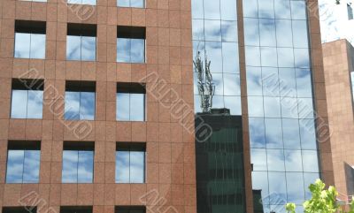 Modern building, reflections