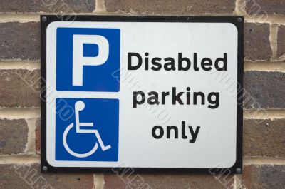 Disabled parking sign