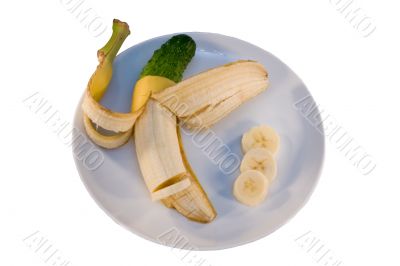 Banana and cucumber