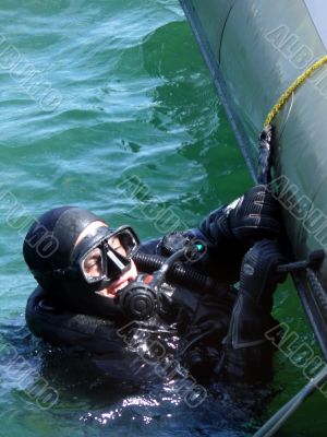 Military Diver On Mission