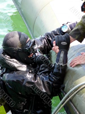 Military Diver On Mission