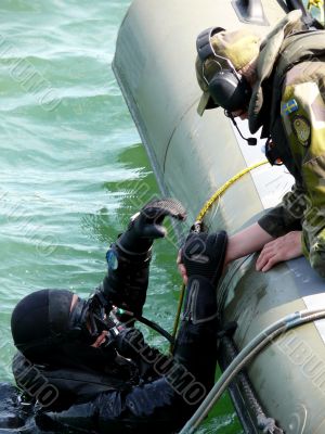 Military Diver On Mission