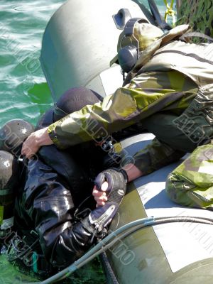 Military Diver On Mission