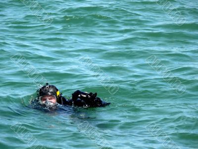 Military Diver On Mission