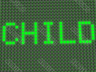 word on the electronic display