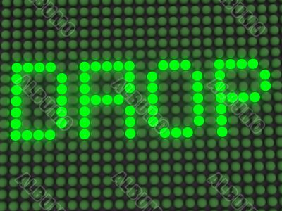 word on the electronic display