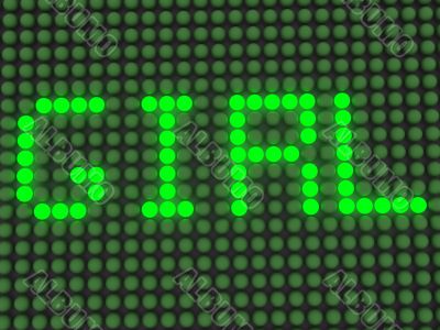word on the electronic display