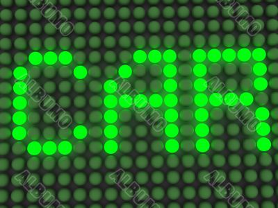 word on the electronic display
