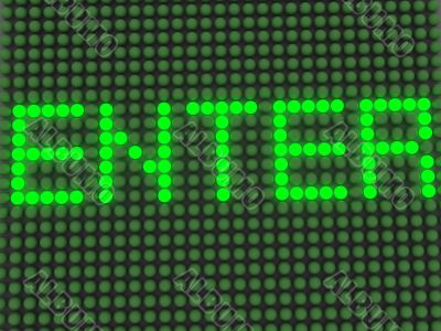 word on the electronic display