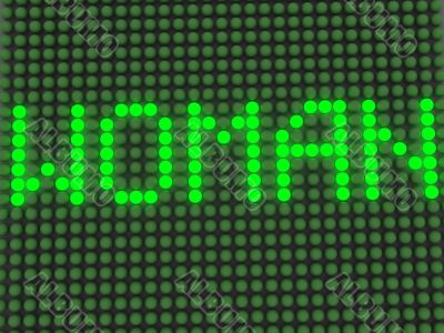 word on the electronic display