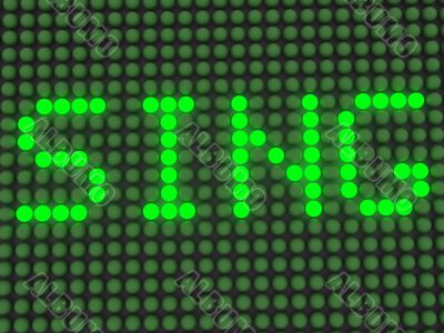 word on the electronic display