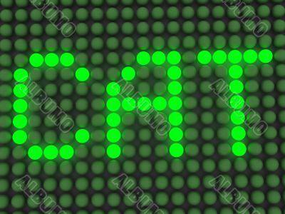 word on the electronic display