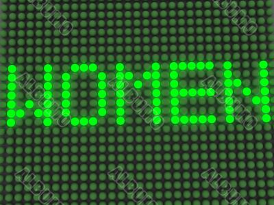 word on the electronic display