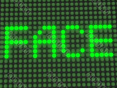 word on the electronic display