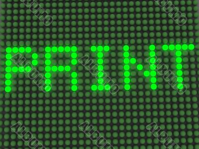 word on the electronic display