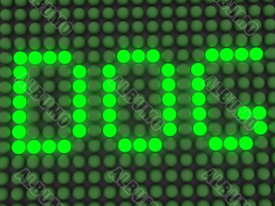 word on the electronic display