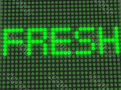 word on the electronic display