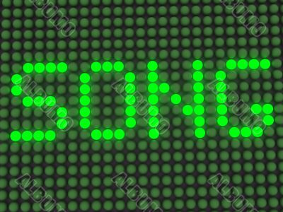 word on the electronic display
