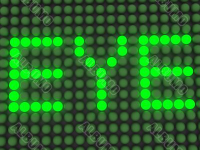 word on the electronic display