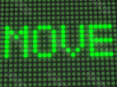 word on the electronic display